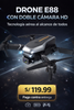 Drone E88 Con Doble Cámara - “Vuela hoy, sorpréndete hoy.”